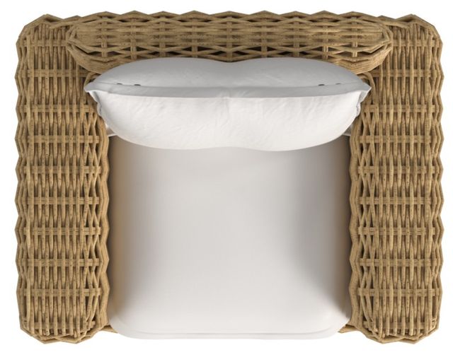 Sunset West Playa Natural Resin Wicker Oversize Swivel Outdoor Club Chair with Soothe Pearl Cushion-4
