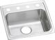 Elkay Lustertone® Classic Lustrous Satin 19-1/2" x 19" x 6" OS4-Hole Single Bowl Drop-In ADA Sink-0