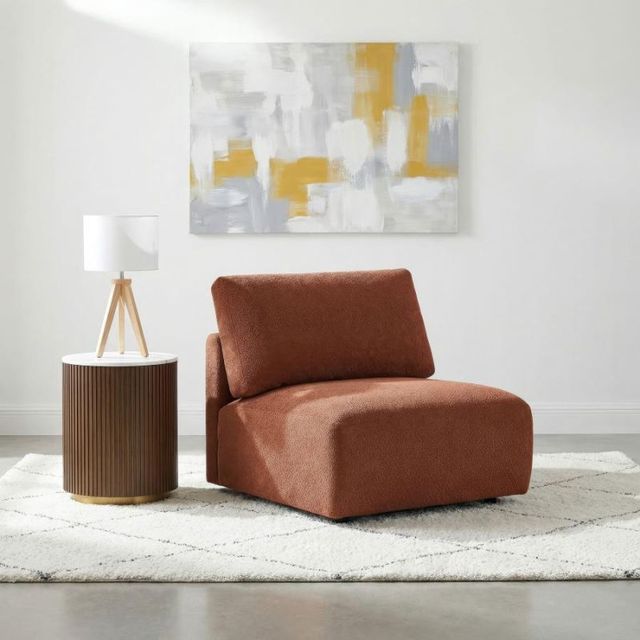 Coaster® Elysia Chenille Coral Upholstered Modular Armless Chair-1