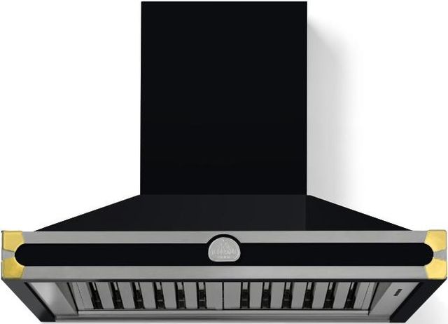 La Cornue CornuFé 90 AlberTine 36" Gloss Black Wall Mounted Chimney Hood-0