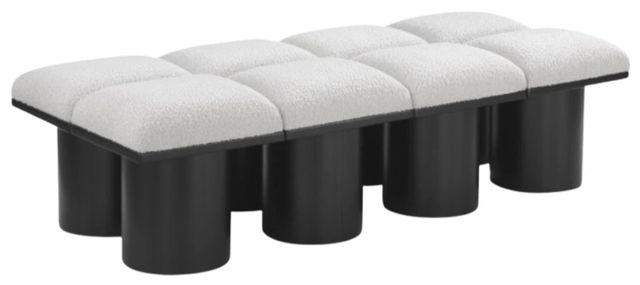 Meridian Furniture Pavilion 8-Piece Cream/Black 72" Modular Bench Set-0