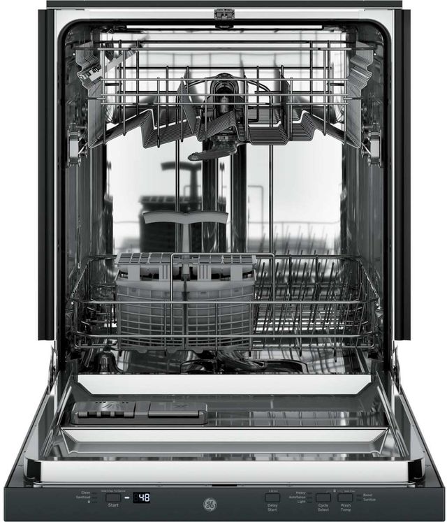 GE® 24" Black on Black Built-In Dishwasher-2