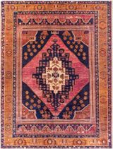 Burnt Orange-Dark Blue-Rose-Wheat