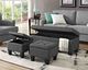 Elements International Ethan 3-Piece Charcoal Ottoman Set-1