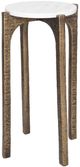 Uttermost® Vivi White Drink Table with Antique Brass Legs-4