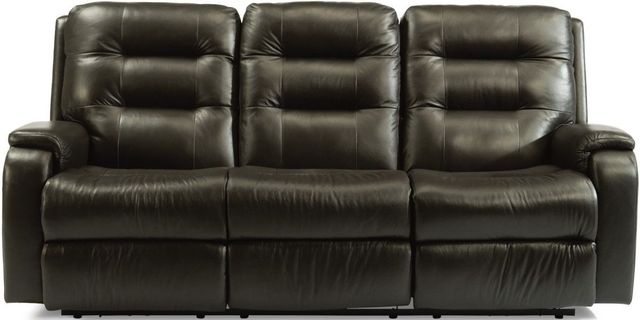 Flexsteel® Arlo Black Power Reclining Sofa with Power Headrests-1