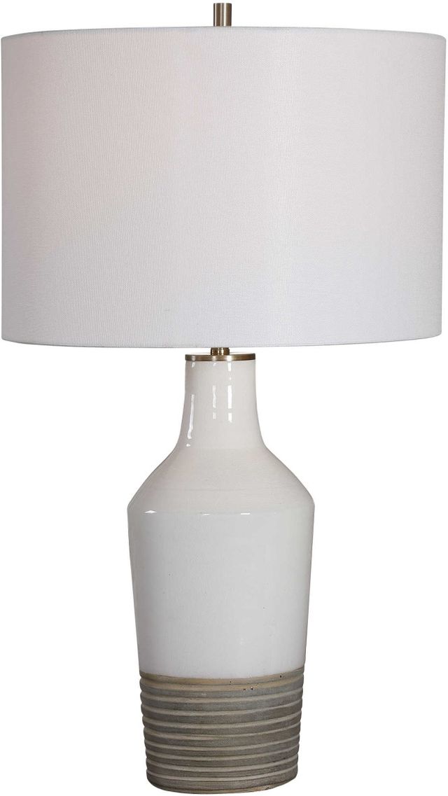 Uttermost® Dakota White Crackle Glaze Table Lamp-3