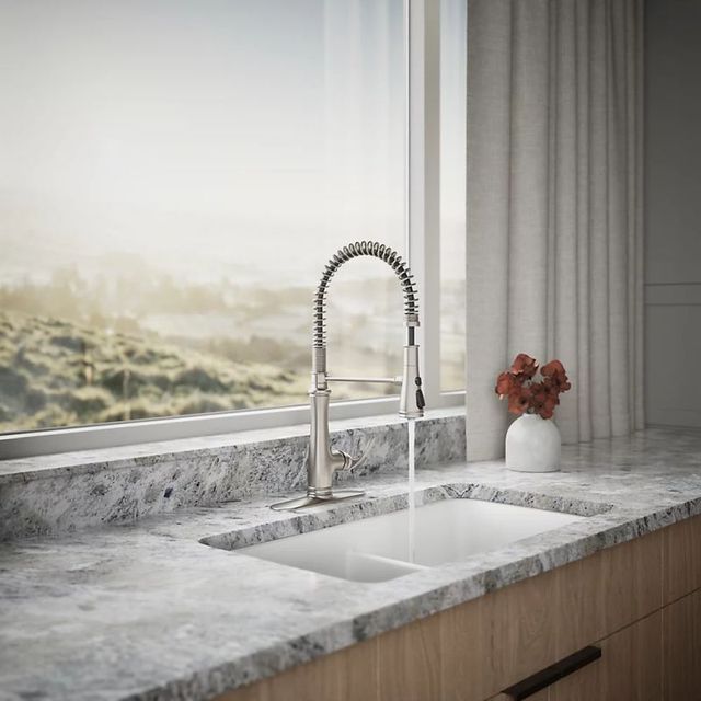 KOHLER® Bellera® Vibrant Stainless Semi-Professional Kitchen Sink Faucet with 3-Function Sprayhead-2