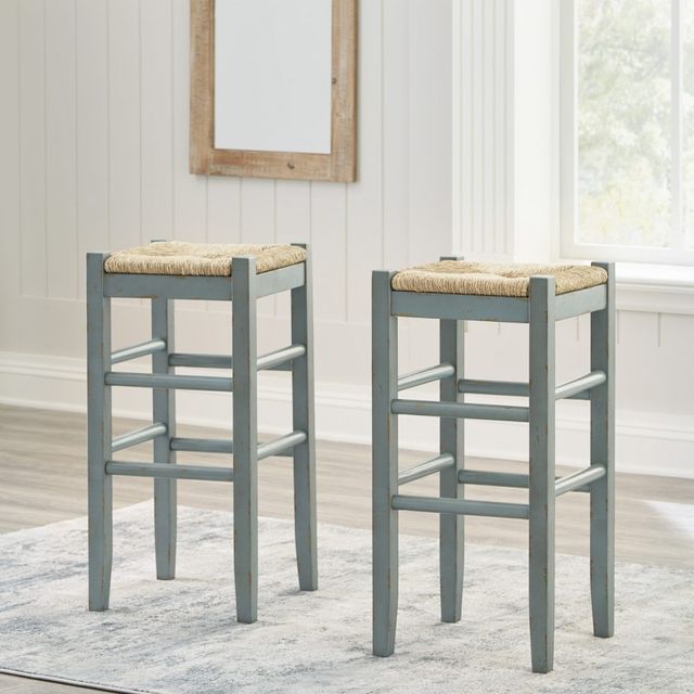 Signature Design by Ashley® Mirimyn Teal Bar Height Bar Stool - Set of 2-7