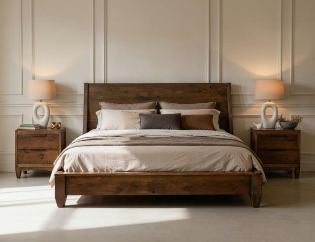 International Furniture Direct Sonora Brown Queen Panel Bed-1