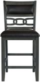 Elements International Black/Gray Counter Side Chair-3