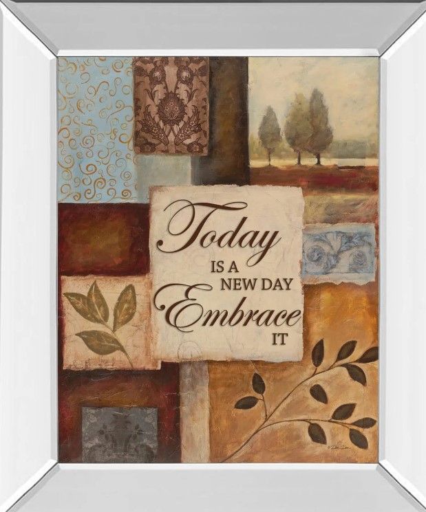 Classy Art New Day by Dee Dee Mirror Framed Wall Art-1