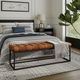 Jofran Inc. Global Archive Hogan Saddle Leather Bench-1