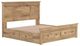 Signature Design by Ashley® Makidern Tan King Panel Bed with 6-Drawer Storage-2