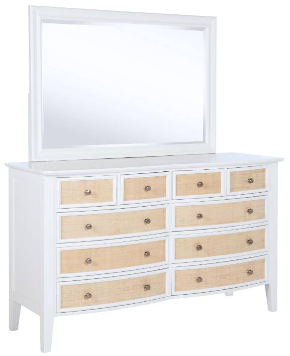 Coaster® Bexhill White Dresser and Mirror | Furniture