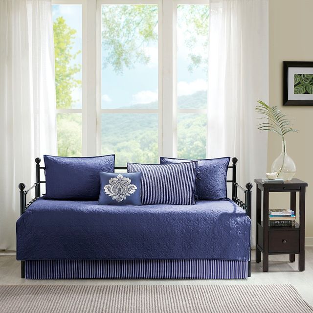 Olliix by Madison Park 6 Piece Navy Quebec Reversible Daybed Cover Set-1