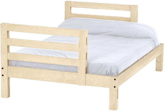 Crate Designs™ Furniture Unfinished Full XL Ladder End Lower Cutaway Youth Bunk Bed-0