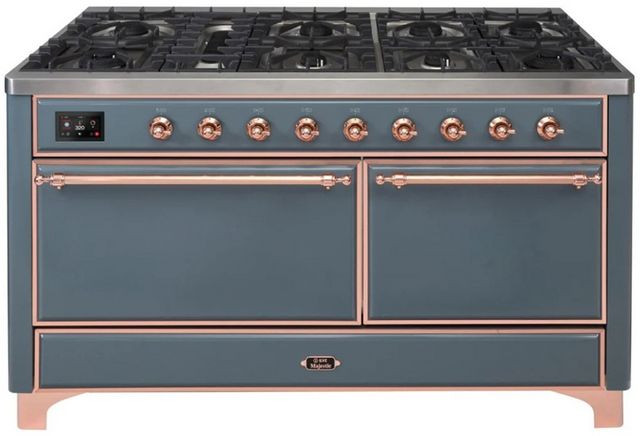 Ilve® Majestic II 60" Blue Grey Pro Style Dual Fuel Range-1
