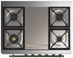 Ilve® Majestic III 36" Emerald Green Pro Style Dual Fuel Liquid Propane Range with Solid Door and Burnished Trim-3