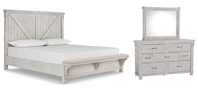 Signature Design by Ashley® Brashland 3-Piece White Queen Panel Bed Set-0
