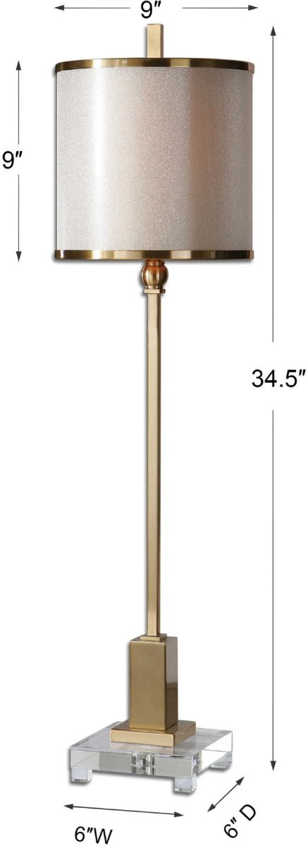 Uttermost® Villena Brushed Brass Plated Buffet Lamp-2