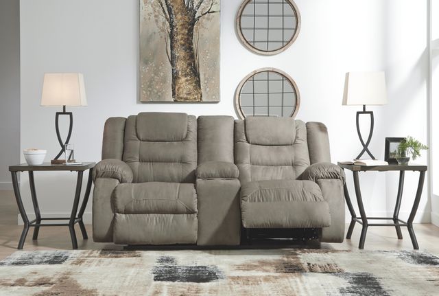 Signature Design by Ashley® McCade Cobblestone Double Reclining Loveseat with Console-4