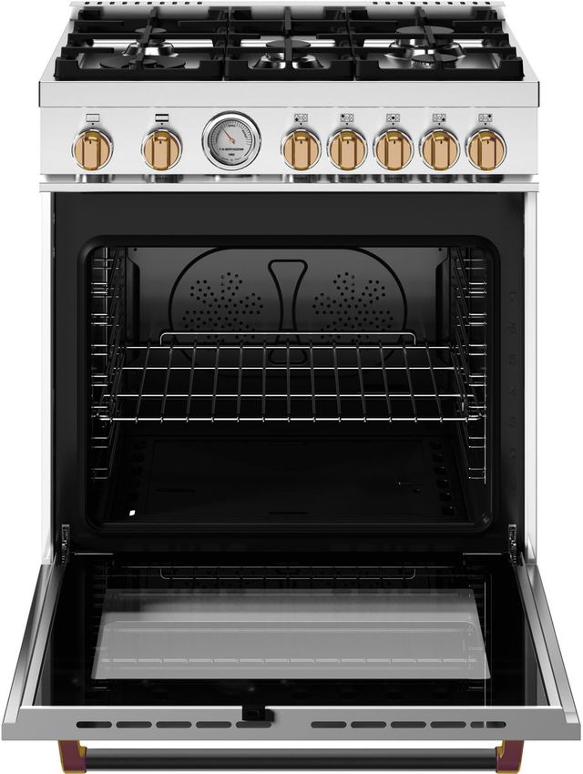 Bertazzoni Master Series 30" Fingerprint Resistant Nero Matt Pro Style Gas Range with Gold Accents-1