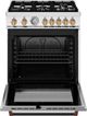 Bertazzoni Master Series 30" Fingerprint Resistant Nero Matt Pro Style Gas Range with Gold Accents-1
