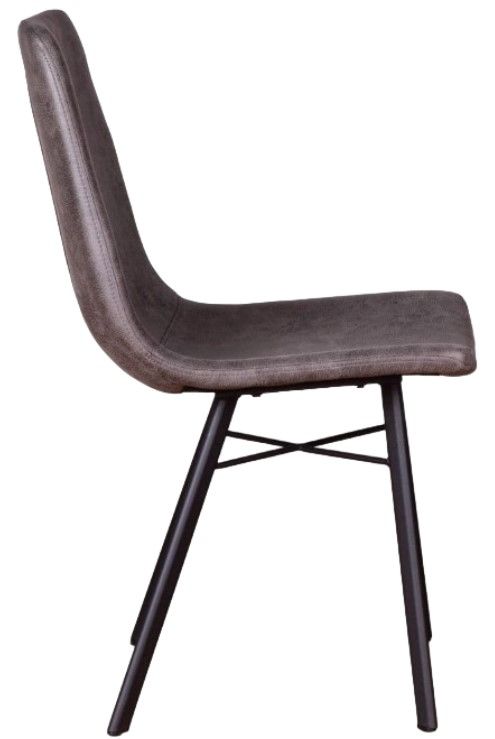 Home Trends & Design Sam Charcoal/Matte Black Dining Side Chair-2