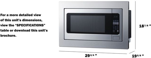 Summit® 2.2 Cu. Ft. Stainless Steel Built In Microwave-4