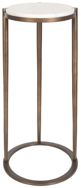 Uttermost® Mercier Bronze Round Marble Accent Table-4