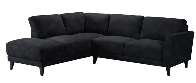 Mazin Furniture Dorian 2-Piece Black Left-Arm Facing Loveseat Sectional and Chaise-0