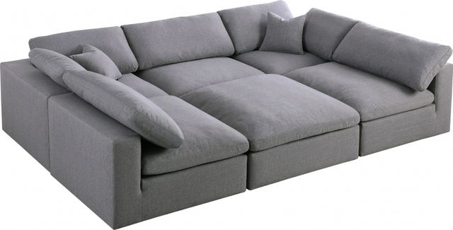Meridian Furniture Serene 6-Piece Grey Modular Sectional-0