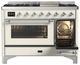 Ilve® Majestic III 48" Antique White Pro Style Dual Fuel Liquid Propane Range with Triple Glass Door and Chrome Trim-4