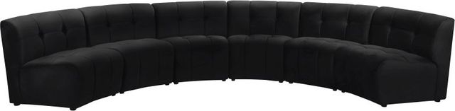 Meridian Furniture Limitless 6-Piece Black Velvet Modular Sectional-2