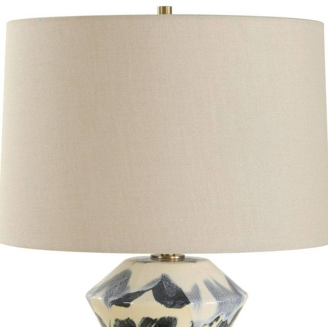 Uttermost® Oranda Off-White Table Lamp with Blue/Cream Base-4