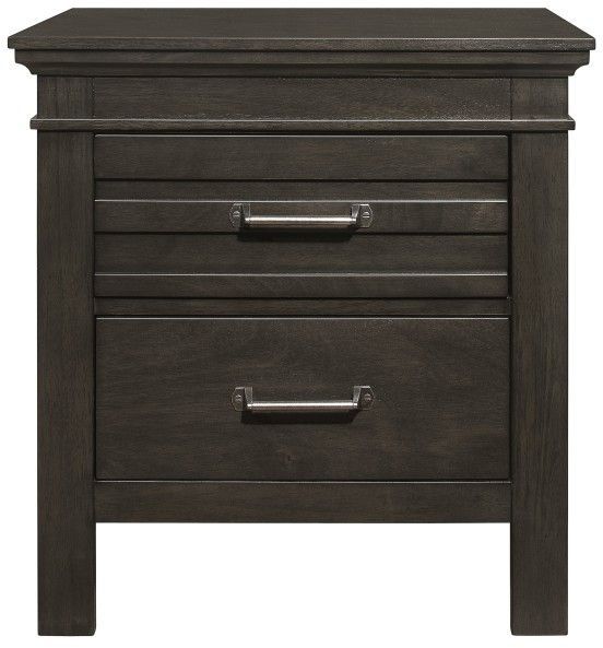 Mazin Furniture Blaire Farm Charcoal Gray Nightstand-0