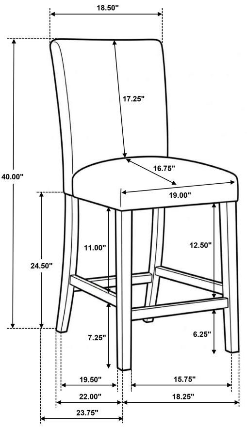Coaster® Paxton 2-Piece Brown/Green Upholstered Counter Dining Side Chair-2