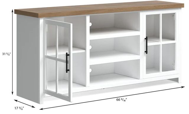 Legends Home Hampton Barnwood/Jasmin White 67" TV Console-2