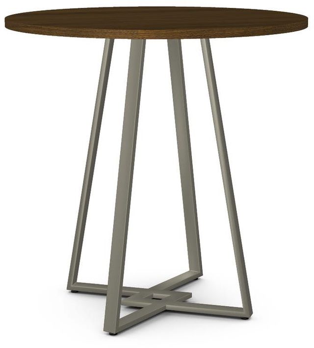 Amisco Customizable Dirk Walnut Veneer Bar Table with 42" Tabletop-0