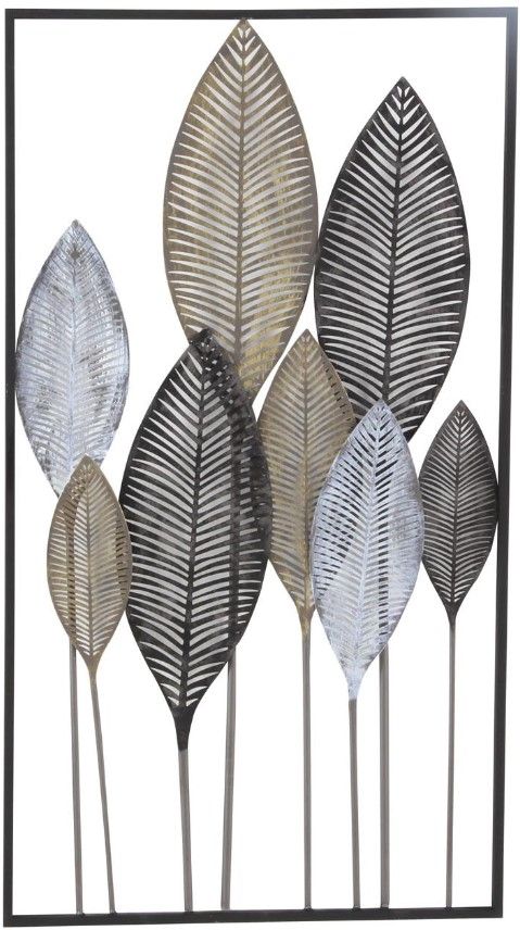 Deco Marche Bronze Leaf Wall Decor with Black Frame-0