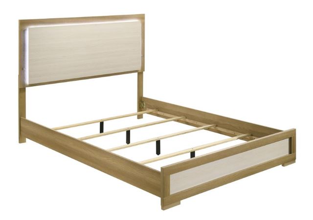 Coaster® Hyland Natural/White LED Eastern King Panel Bed-1