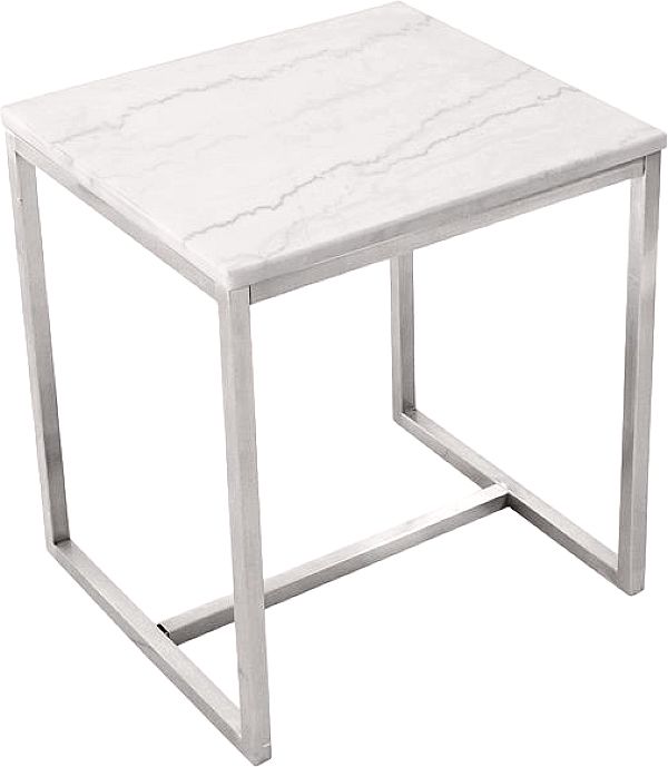 Magnussen Home® Esme Brushed Nickel/White Marble Rectangular End Table-1