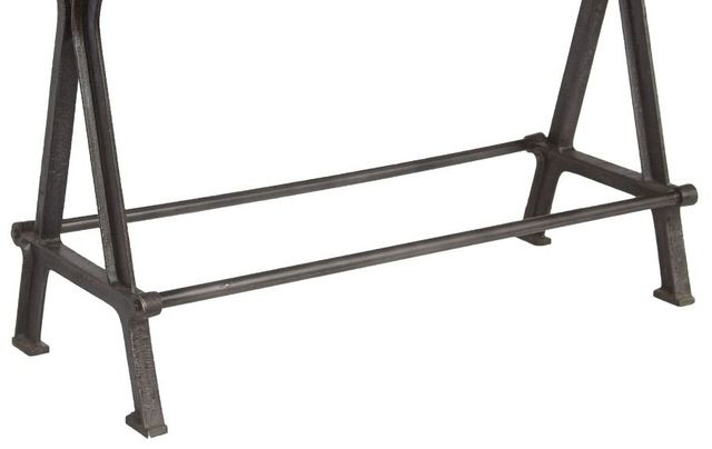 Home Trends & Design Industrial Teak Gathering Table with Black Metal Base-1