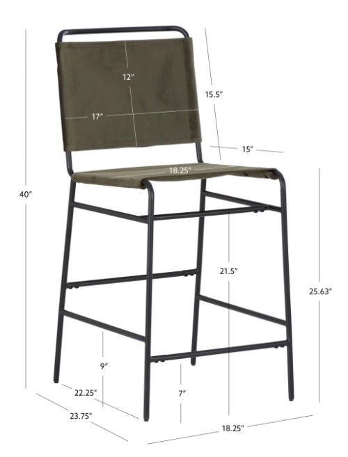 Powell® Wade Black/Green Counter Stool-2