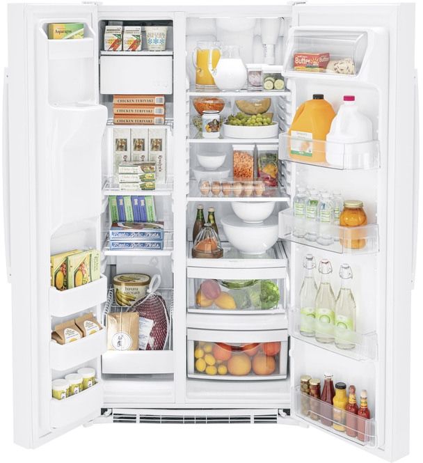 GE® 36" 25.3 Cu. Ft. White Side-by-Side Refrigerator-2