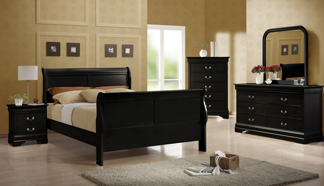 Coaster® Louis Philippe Black Queen Sleigh Bed-2