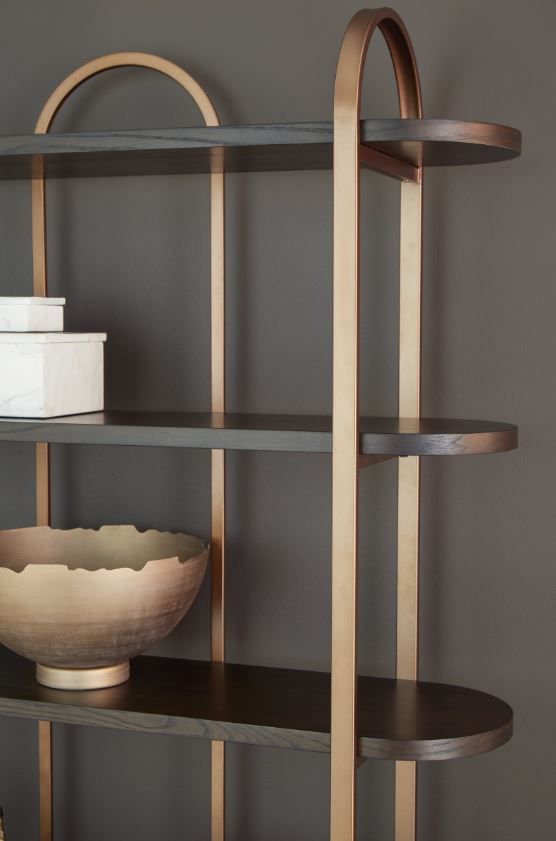 Signature Design by Ashley® Brentmour Brown/Gold Bookcase-3