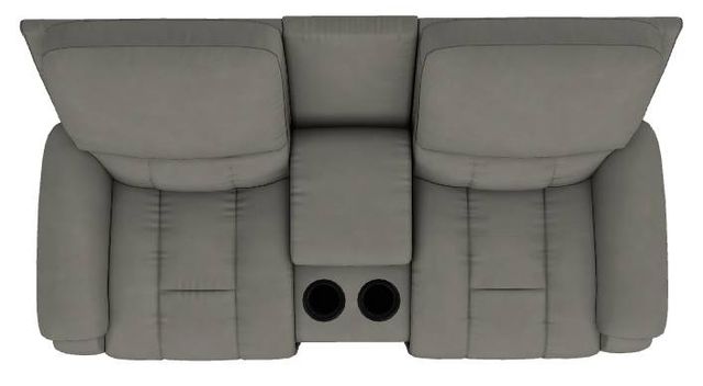 La-Z-Boy® Greyson Blue Grey Leather Manual Reclining Loveseat with Console-4