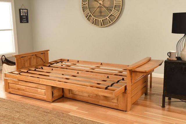 Kodiak Furniture Phoenix Oregon Trail Java/Butternut Queen Storage Futon with Mattress-3